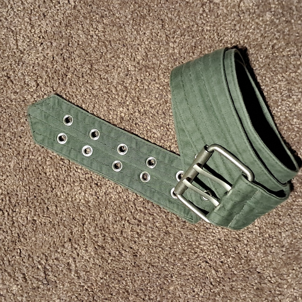 Olive green belt, 41" length + buckle